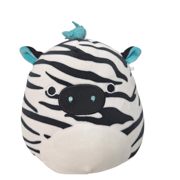 Squishmallow Zeke Zebra Plush Blue Mane 8 Inch Kellytoy - Picture 1 of 7